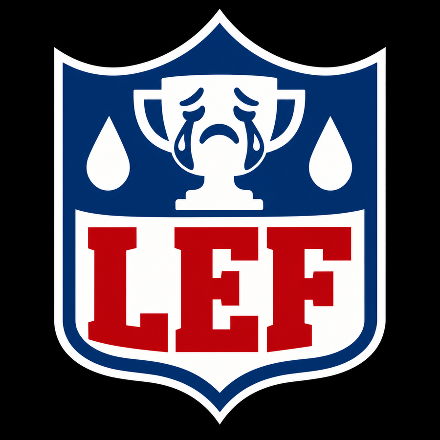 A logo for the fantasy football league 'League of Emotional Friends.'