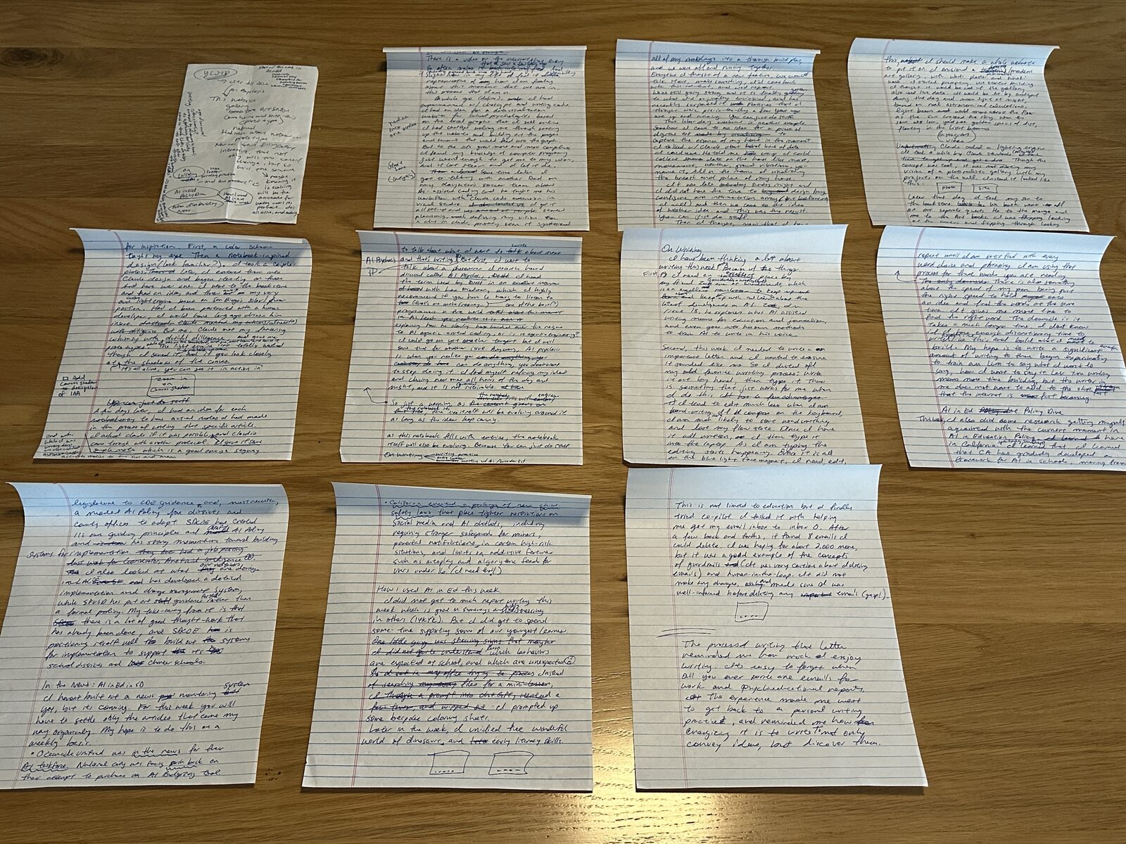 Pages of this dispatch, written out by hand.